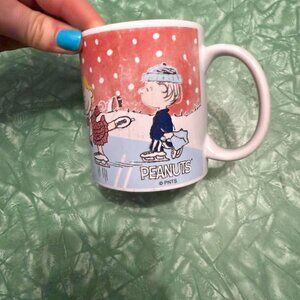 VTG Well-Loved Peanuts Holiday Ice Skating Snoopy + Friends Mug